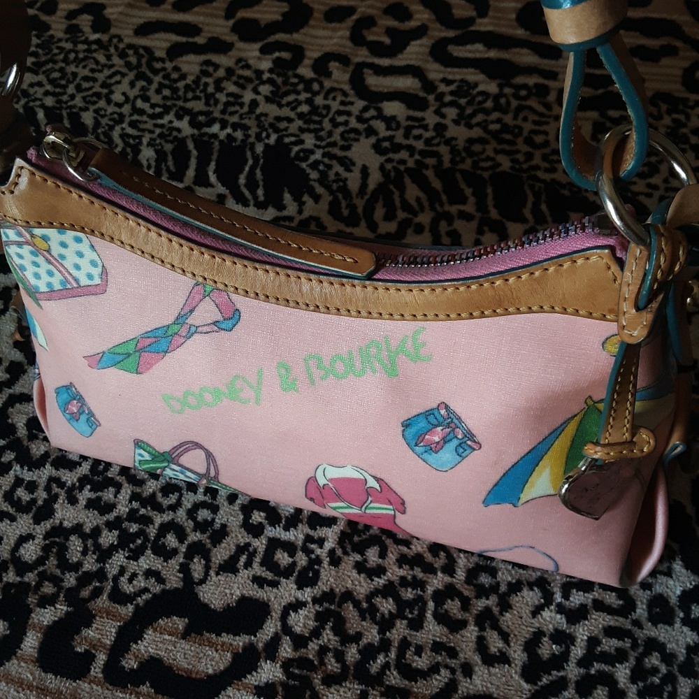 DOONEY & BOURKE BEACH HANDBAG w/Leather trim